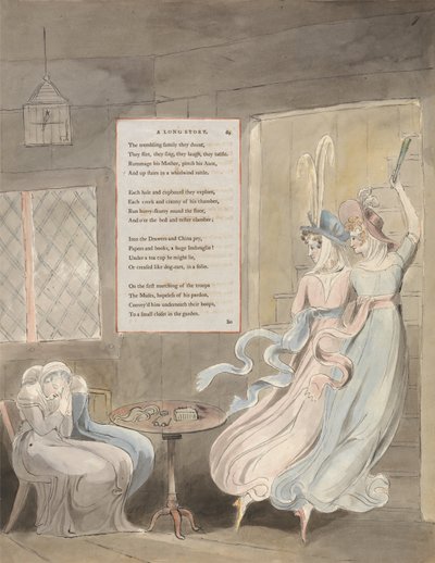 The Poems of Thomas Gray, Design 29, A Long Story by William Blake